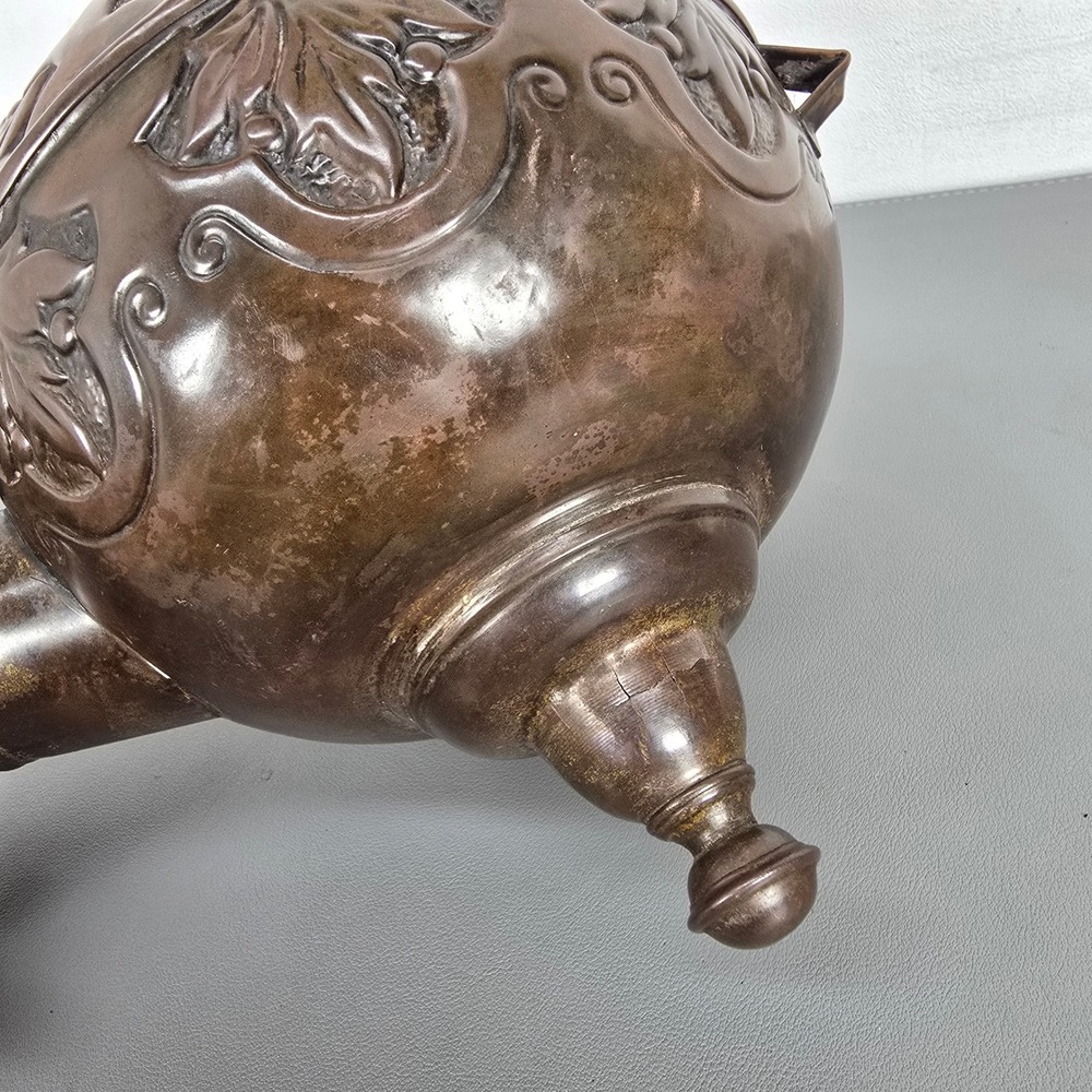 Antique Angle Lamp Co Embossed Copper Oil Lamp Fount Kerosene Burner Victorian - Picture 3 of 16